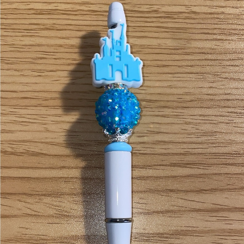 BLUE PRINCESS CASTLE FOCAL BEADED PEN